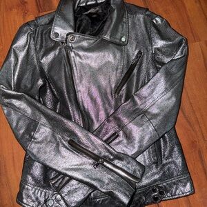 RARE Victoria secret metallic leather Jacket